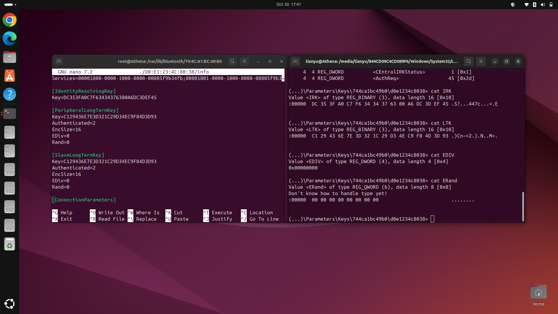 Screenshot: Copying keys from Windows to Ubuntu