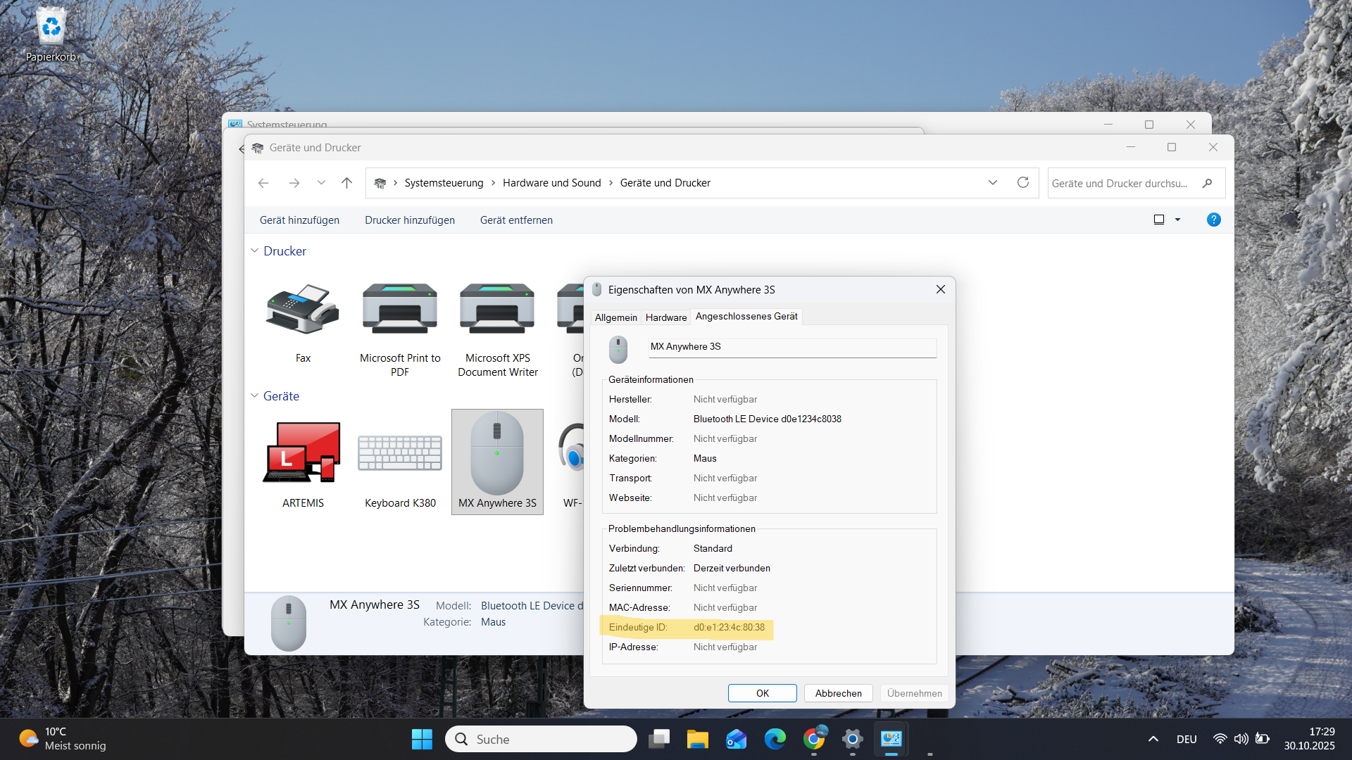 Screenshot: MAC Address